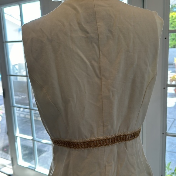 Vintage Nina K David Cline Ivory & Tan Crochet Inset Vest or Top Size 10 - Picture 6 of 10